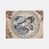  Romance paar: Antiek Rozen Girly Love Fleece Deken (Voorkant (Horizontaal))