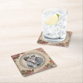  Romance paar: Antiek Rozen Girly Love Kartonnen Onderzetters (Insitu)