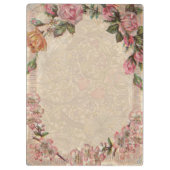  Romance paar: Antiek Rozen Girly Love Klembord (Achterkant)