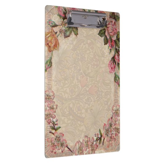  Romance paar: Antiek Rozen Girly Love Klembord (Rechts)