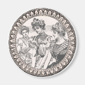  Romance paar: Antiek Rozen Girly Love Magneet (Voorkant)