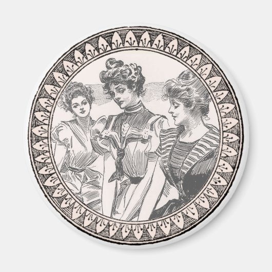  Romance paar: Antiek Rozen Girly Love Magneet (Voorkant)