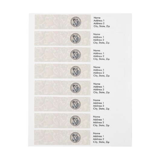  Romance paar: Antiek Rozen Girly Love Omwikkelbaar Adreslabel (Vel)