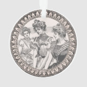 Romance paar: Antiek Rozen Girly Love Ornament (achterkant)