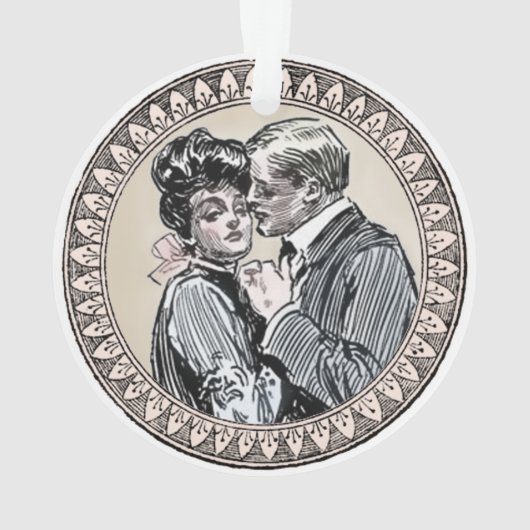  Romance paar: Antiek Rozen Girly Love Ornament (achterkant)