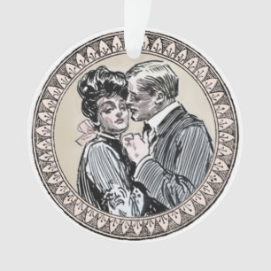 Romance paar: Antiek Rozen Girly Love Ornament