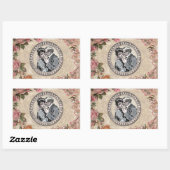  Romance paar: Antiek Rozen Girly Love Rechthoekige Sticker (Vel)