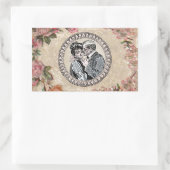  Romance paar: Antiek Rozen Girly Love Rechthoekige Sticker (Tas)