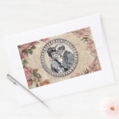  Romance paar: Antiek Rozen Girly Love Rechthoekige Sticker (Envelop)