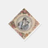  Romance paar: Antiek Rozen Girly Love Servet (Hoek)