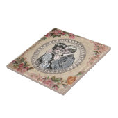  Romance paar: Antiek Rozen Girly Love Tegeltje (Zijkant)
