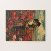  Romance: Paar in Red Peony Field Legpuzzel (Horizontaal)