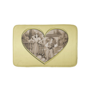 Romance paar, man en vrouw, goud Badmat