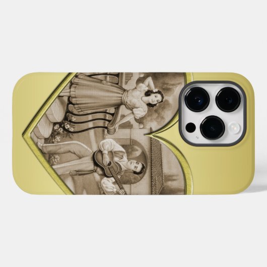  Romance paar, man en vrouw, goud Case-Mate iPhone Case (Achterkant (horizontaal))