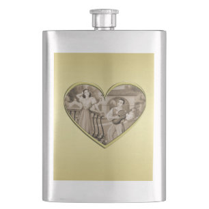  Romance paar, man en vrouw, goud Flacon