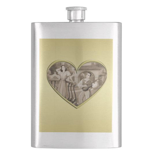 Romance paar, man en vrouw, goud Flacon (Voorkant)