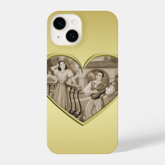  Romance paar, man en vrouw, goud iPhone Hoesje (Achterkant)