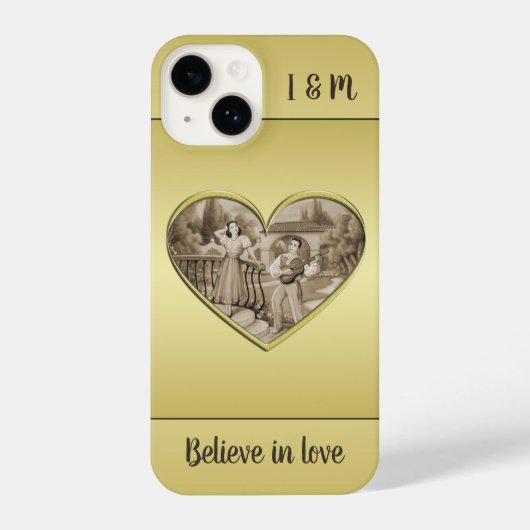  Romance paar, man en vrouw, goud iPhone Hoesje (Achterkant)