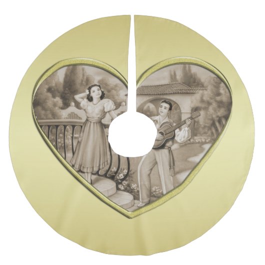 Romance paar, man en vrouw, goud Kerstboom Rok (Voorkant)