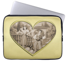  Romance paar, man en vrouw, goud Laptop Sleeve