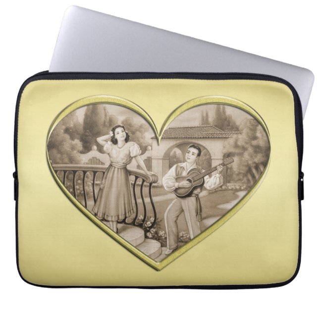  Romance paar, man en vrouw, goud Laptop Sleeve (Voorkant)