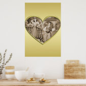 Romance paar, man en vrouw, goud Poster (Keuken)