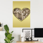 Romance paar, man en vrouw, goud Poster (Thuiskantoor)