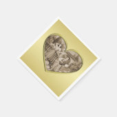  Romance paar, man en vrouw, goud Servet (Hoek)