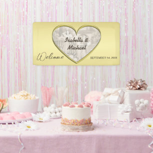  Romance paar, man en vrouw, goud Spandoek