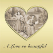 Romance paar, man en vrouw, goud Sticker (Voorkant)