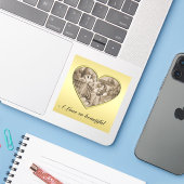 Romance paar, man en vrouw, goud Sticker (Laptop met iPhone)