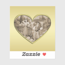  Romance paar, man en vrouw, goud Sticker