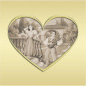 Romance paar, man en vrouw, goud Sticker (Voorkant)