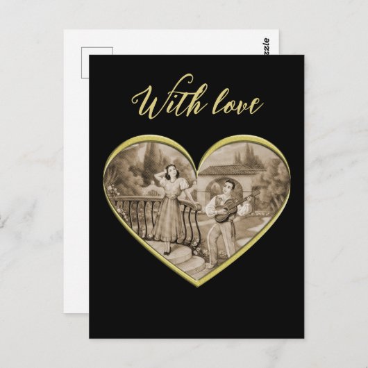  Romance paar, man en vrouw liefde Briefkaart (Voorkant / Achterkant)