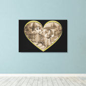  Romance paar, man en vrouw liefde Canvas Afdruk (Insitu (Houten vloer))