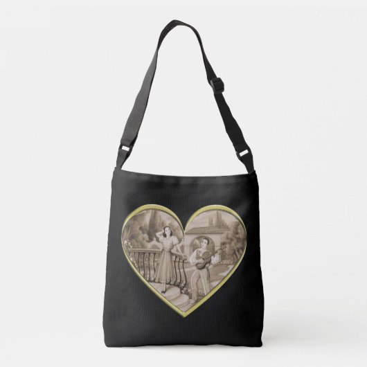  Romance paar, man en vrouw liefde Crossbody Tas (Achterkant)