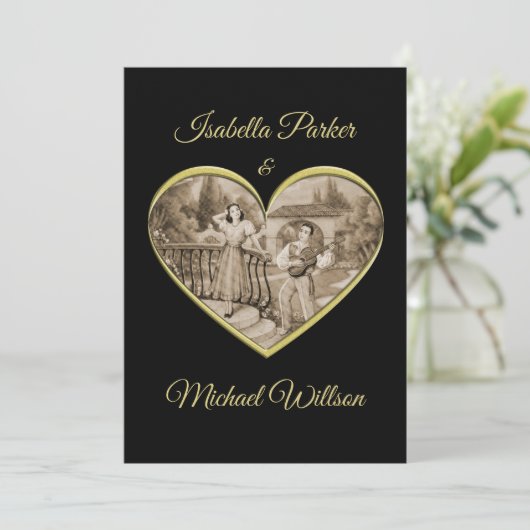  Romance paar, man en vrouw liefde Kaart (Staand voorkant)