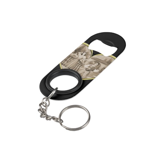 Romance paar, man en vrouw liefde Mini Flessenopener (Achterkant Gekanteld)