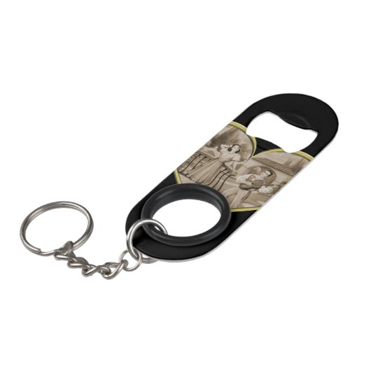 Romance paar, man en vrouw liefde Mini Flessenopener (Voorkant Gekanteld)