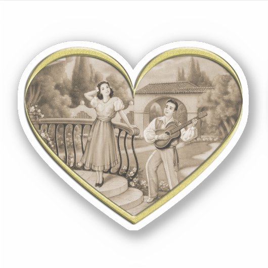  Romance paar, man en vrouw liefde Sticker (Voorkant)