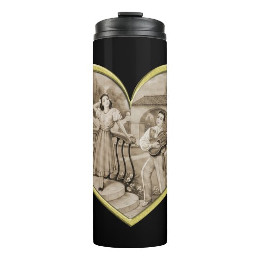  Romance paar, man en vrouw liefde Thermosbeker (Voorkant)