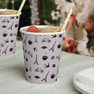 Romance Parijs   Eiffeltowerpatroon Papieren Bekers