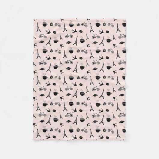 Romance Parijs Fleece Deken (Voorkant)