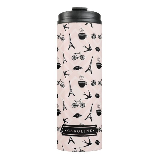 Romance Parijs | Gepersonaliseerd Thermosbeker (Voorkant)