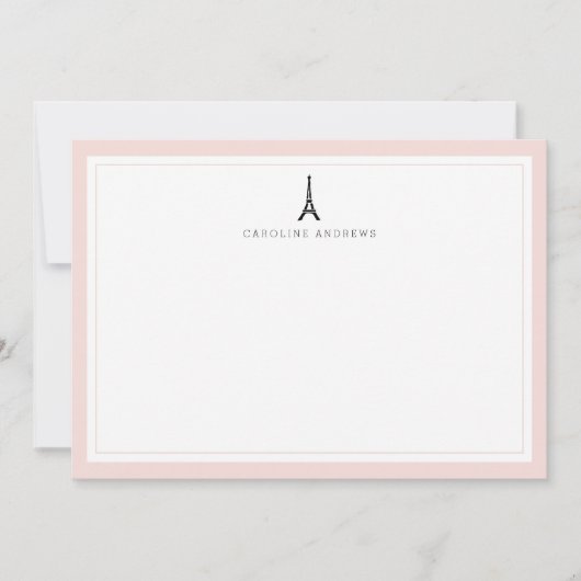 Romance Parijs | Gepersonaliseerde platte Kaart vo Notitiekaartje (Voorkant)