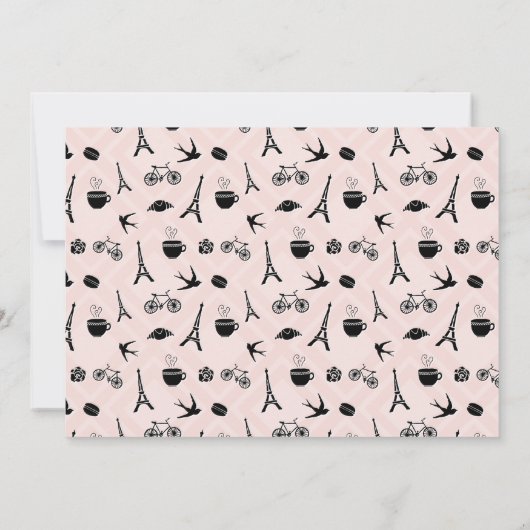 Romance Parijs | Gepersonaliseerde platte Kaart vo Notitiekaartje (Achterkant)