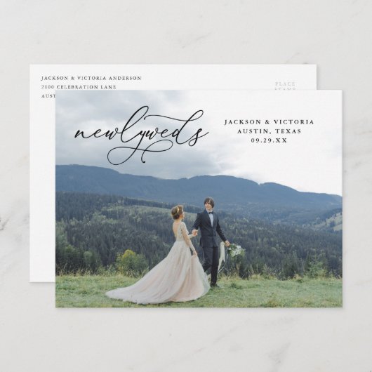 Romance Passen getrouwd Elopement Briefkaart (Voorkant / Achterkant)