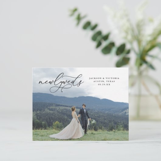 Romance Passen getrouwd Elopement Briefkaart (Staand voorkant)