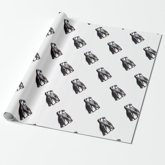 Romance Penguin Cadeaupapier (Uitgerold)