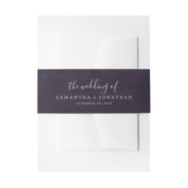 Romance Plum de Wedding of Invitation Belly Band Uitnodigingen Wikkel